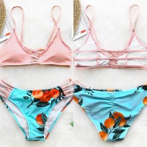 Cupshe Orange Soda Print Bikini Set